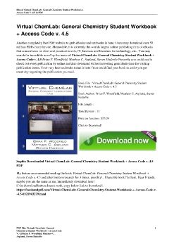 Virtual ChemLab: General Chemistry Student Workbook + Access Code v. 4.5Brian F. Woodfield, Matthew C. Asplund, Steven Haderlie