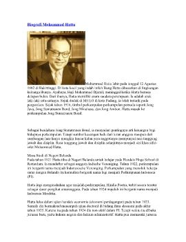 Biografi Mohammad Hatta 
