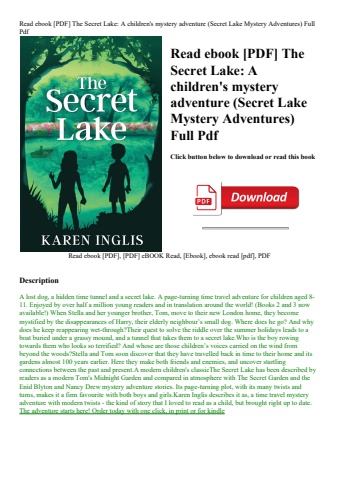 read ebook [pdf] the secret lake a children's mystery adventure (secret lake mystery adventures) ful