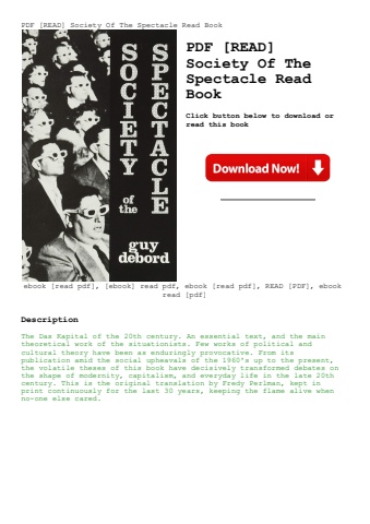 pdf [read] society of the spectacle read book