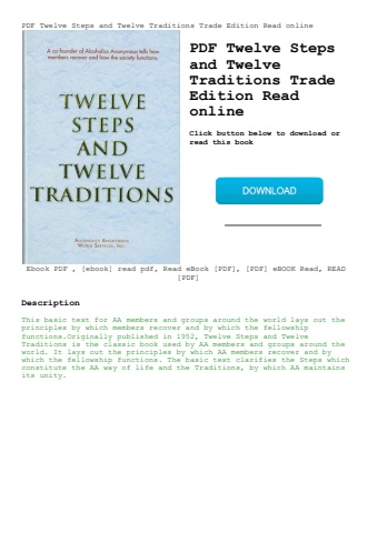 pdf twelve steps and twelve traditions trade edition read online