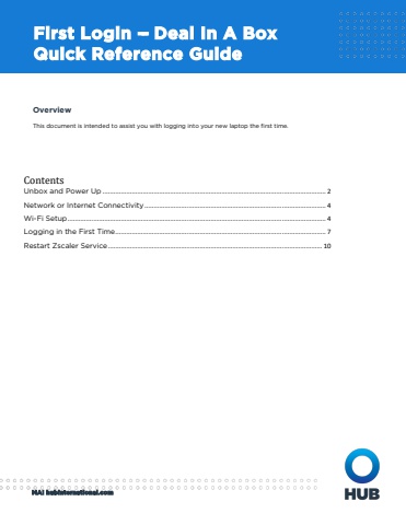 First Login - Deal In A Box Quick Reference Guide