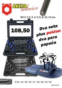 AKCIJA DVA SETA INBUS PLUS TORX SA POKLONOM